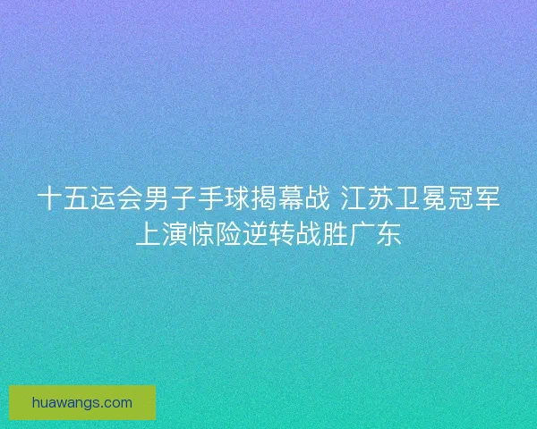 十五运会男子手球揭幕战 江苏卫冕冠军上演惊险逆转战胜广东